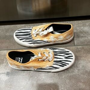 Billabong Zebra and Palm Sneakers - Black and Gold